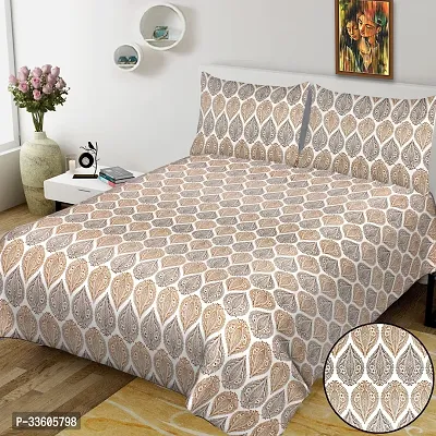 Comfortable Cotton Jaipuri Printed King Bedsheet with Pillow Covers-thumb0