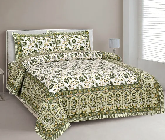 Jaipur Print Cotton Flat Double Bedsheet