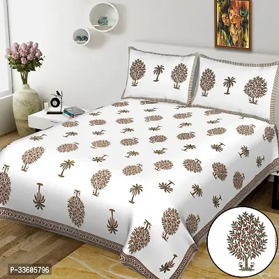 Comfortable Cotton Jaipuri Printed King Bedsheet with Pillow Covers