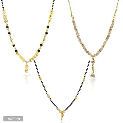 Charms Combo Of 3 Mangalsutra Set With Chain For Women