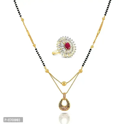 Charms Combo of Gold Plated Alloy Mangalsutra  Ring for Women/Girls