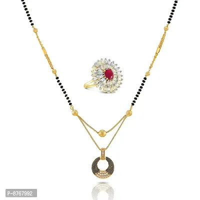 Charms Combo of Gold Plated Alloy Mangalsutra  Ring for Women/Girls