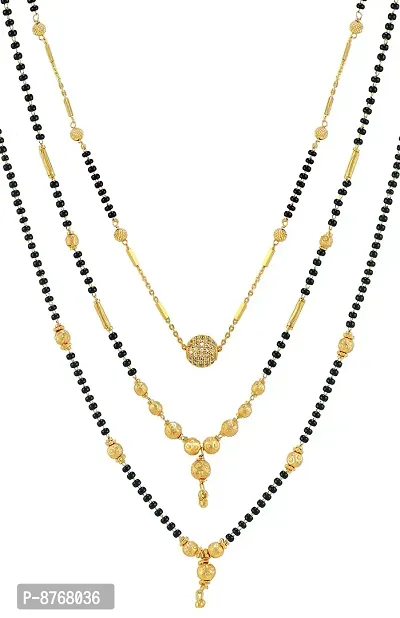 Charms Combo Collection of Dazzling Gold Plated Mangalsutra for Women