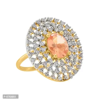 Charms Gold Plated American Diamond Finger Ring for Women