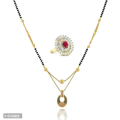 Charms Combo of Gold Plated Alloy Mangalsutra  Ring for Women/Girls