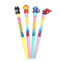 Water Glitter Gel pen beautiful/Glitter Pens/ Stylus Pen/Gift Pen/Bithday Gift/3D Fancy Pen Water Glitter Cute Stylish Pen School Stationery for Kids Boys  Girls (Pack Of 4)-thumb1