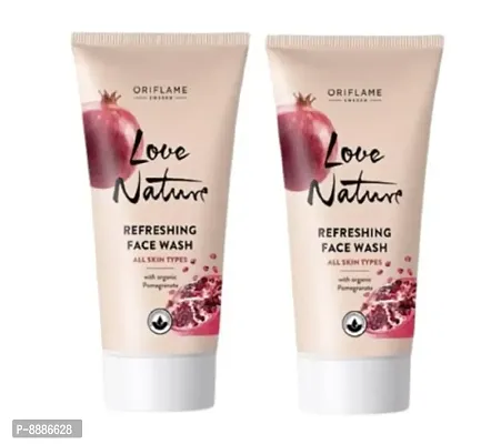 Refreshing Face Wash with Organic Pomegranate 100ML (LOVE NATURE by Oriflame)(Pack of 2)-thumb0