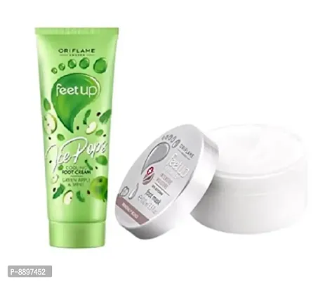 Ice Pops Cooling Foot Cream Green Apple  Mint 75ML and Advanced Intensive Moisture Foot Mask 100ML(by Oriflame) (combo)