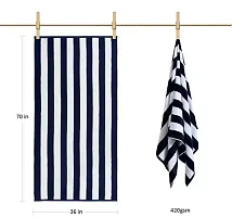 Plush Oversized Beach Towel - Fluffy Cotton 36 x 70 Inch Striped Pool Large Cabana Towel-thumb2