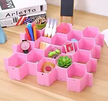 Honeycomb Closet Organizer Drawer Dividers - Partition Cabinet Clapboard Storage Boxes (Pack of 8 Straps, Pink)-thumb2