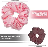 QVARKY 3 set Satin silk Scrunchies| 3 Pcs Regular Scrunchies - Silk Satin Scrunchies for Hair - Scrunchy for Thick Hair- Silk hair ties for Women, girls, lady and children (PATTERN 1)-thumb1