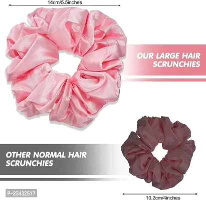 QVARKY 3 set Satin silk Scrunchies| 3 Pcs Regular Scrunchies - Silk Satin Scrunchies for Hair - Scrunchy for Thick Hair- Silk hair ties for Women, girls, lady and children (PATTERN 1)-thumb2