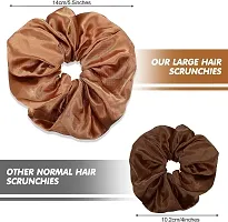 QVARKY 3 set Satin silk Scrunchies| 3 Pcs Regular Scrunchies - Silk Satin Scrunchies for Hair - Scrunchy for Thick Hair- Silk hair ties for Women, girls, lady and children (PATTERN 2)-thumb3