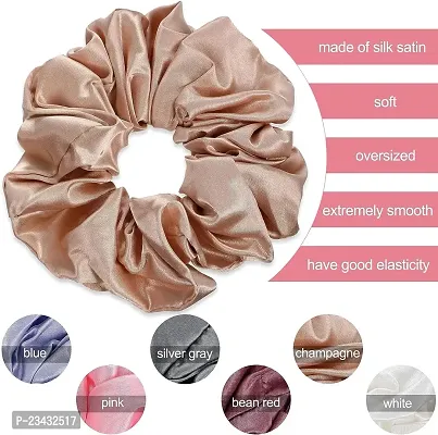 QVARKY 3 set Satin silk Scrunchies| 3 Pcs Regular Scrunchies - Silk Satin Scrunchies for Hair - Scrunchy for Thick Hair- Silk hair ties for Women, girls, lady and children (PATTERN 1)-thumb3