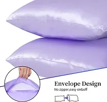 QVARKY Premium Satin Silk Pillow Covers Pillowcase for Hair and Skin 2 Pack Satin Pillowcase with Envelope Closure Cool Super Soft and Luxury (Lavender)-thumb4