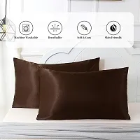 QVARKY Premium Satin Silk Pillow Covers Pillowcase for Hair and Skin 2 Pack Satin Pillowcase with Envelope Closure Cool Super Soft and Luxury (Chocolate)-thumb3