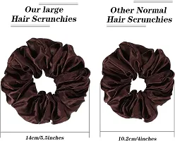 QVARKY 3 set Satin silk Scrunchies| 3 Pcs Regular Scrunchies - Silk Satin Scrunchies for Hair - Scrunchy for Thick Hair- Silk hair ties for Women, girls, lady and children (PATTERN 3)-thumb1