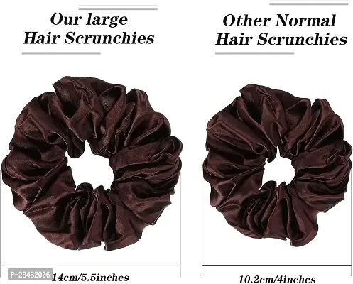 QVARKY 3 set Satin silk Scrunchies| 3 Pcs Regular Scrunchies - Silk Satin Scrunchies for Hair - Scrunchy for Thick Hair- Silk hair ties for Women, girls, lady and children (PATTERN 3)-thumb2