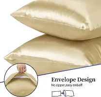 QVARKY Premium Satin Silk Pillow Covers Pillowcase for Hair and Skin 2 Pack Satin Pillowcase with Envelope Closure Cool Super Soft and Luxury (Champange)-thumb4