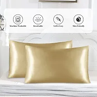 QVARKY Premium Satin Silk Pillow Covers Pillowcase for Hair and Skin 2 Pack Satin Pillowcase with Envelope Closure Cool Super Soft and Luxury (Champange)-thumb2