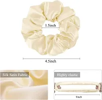 QVARKY 3 set Satin silk Scrunchies| 3 Pcs Regular Scrunchies - Silk Satin Scrunchies for Hair - Scrunchy for Thick Hair- Silk hair ties for Women, girls, lady and children (PATTERN 4)-thumb1