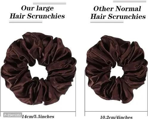 Satin silk Scrunchies| 3 Pcs Regular Scrunchies - Silk Satin Scrunchies for Hair - Scrunchy for Thick Hair- Silk hair ties for Women, girls, lady and children-thumb2