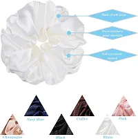 Satin silk Scrunchies| 3 Pcs Regular Scrunchies - Silk Satin Scrunchies for Hair - Scrunchy for Thick Hair- Silk hair ties for Women, girls, lady and children-thumb2