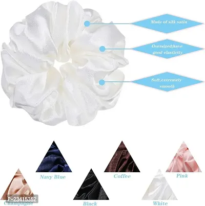 Satin silk Scrunchies| 3 Pcs Regular Scrunchies - Silk Satin Scrunchies for Hair - Scrunchy for Thick Hair- Silk hair ties for Women, girls, lady and children-thumb3