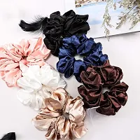 Satin silk Scrunchies| 3 Pcs Regular Scrunchies - Silk Satin Scrunchies for Hair - Scrunchy for Thick Hair- Silk hair ties for Women, girls, lady and children-thumb4