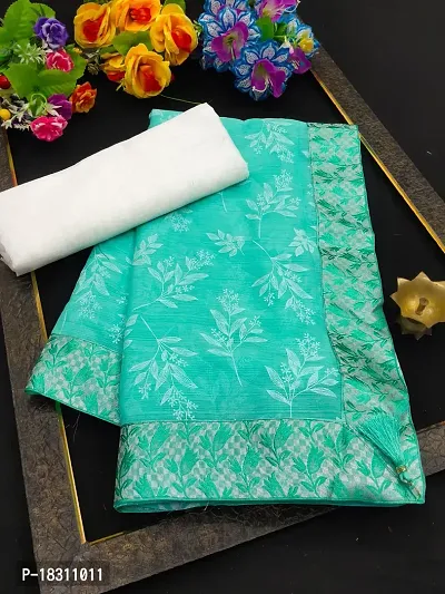 Stylish Fancy Designer Cotton Silk Saree With Blouse Piece For Women-thumb0