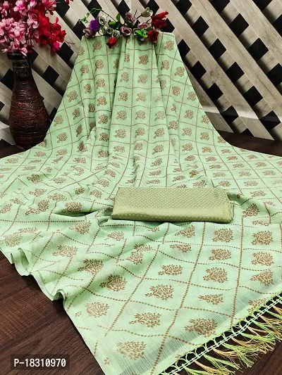 Stylish Fancy Designer Cotton Silk Saree With Blouse Piece For Women