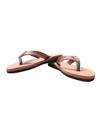 Women Stylish Flip Flops Brown-thumb3