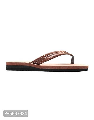 Women Stylish Flip Flops Brown-thumb5