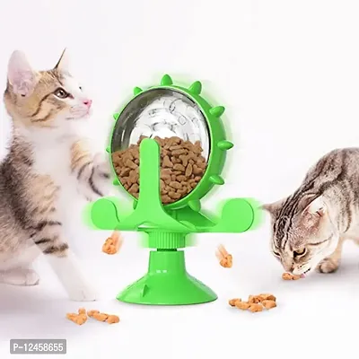 Sniffr Interactive Cat Toy, Windmill Cat Toys, Cat Wheel Treat Dispensing Slow Feeder Toy, Interactive Teasing Cat Toy with Bell 360&deg; Rotating  Suction Cup-thumb0