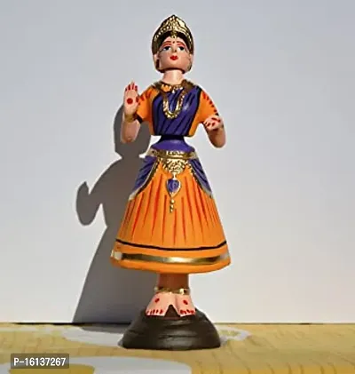 Thanjavur Dancing Doll, 12 Inches Blue And Orange