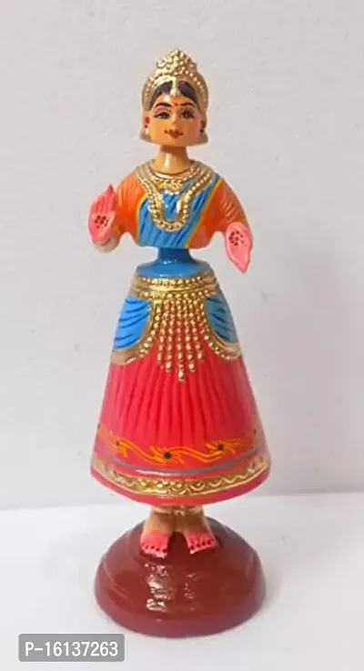 Kondapalli Handicrafts Dancing Doll 12 Inch Butta Bomma Oil Painted Doll Medium, Red