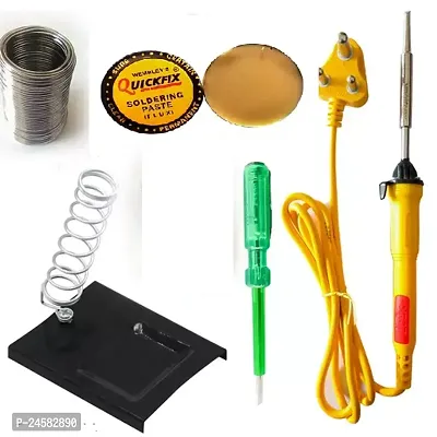 Vincentvolt Made In India Combo Of 5 In One Soldering Iron With Stand Paste Tester And Wire