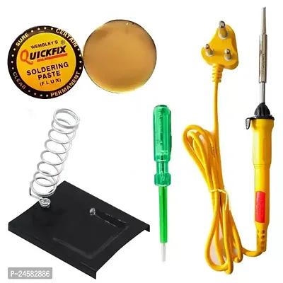 Vincentvolt Made In India Combo Of 4 In One Soldering Iron With Stand Paste And Tester