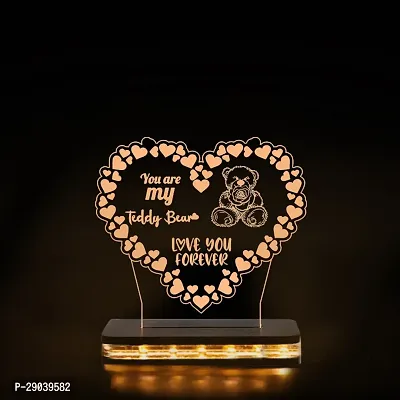 Vincentvolt Valentine Day Teddy Bear Warm White Acrylic lamp