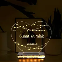 Vincentvolt Heart Shape Night Lamp With Customized Names And Date In Warm White Color-thumb1