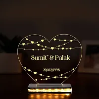 Vincentvolt Heart Shape Night Lamp With Customized Names And Date In Warm White Color-thumb3