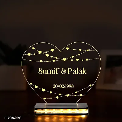 Vincentvolt Heart Shape Night Lamp With Customized Names And Date In Warm White Color-thumb4