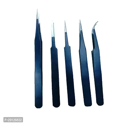 5 Types of Precision Tweezers Set of Stainless Steel Anti Static Tweezers