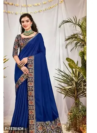 Stylish Art Silk Saree With Blouse Piece For Women-thumb0