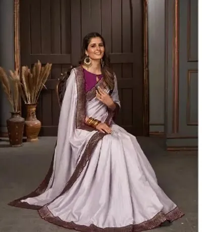 Stylish Art Silk Saree With Blouse Piece For Women