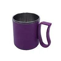 HORBAC Style of Plastic Steel Milk-Tea-Coffee Mug.(Color :- Blue,Purple,Orange)(Pack of - 1)-thumb2