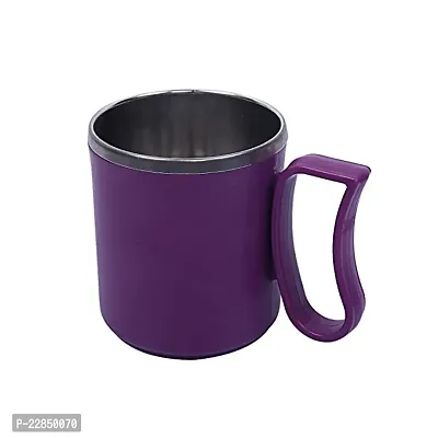 HORBAC Style of Plastic Steel Milk-Tea-Coffee Mug.(Color :- Blue,Purple,Orange)(Pack of - 1)-thumb3