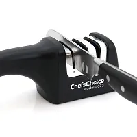 Chef'sChoice 4633 AngleSelect Diamond Hone Professional Manual Knife Sharpener for Straight and Serrated Knives with Precise Angle Control Compact Footprint Made in USA, 3-Stage, Black-thumb2