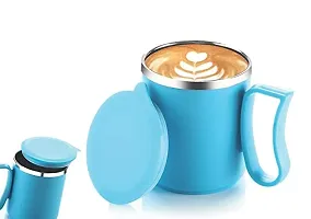 HORBAC Style of Plastic Steel Milk-Tea-Coffee Mug.(Color :- Blue,Purple,Orange)(Pack of - 1)-thumb4