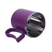 HORBAC Style of Plastic Steel Milk-Tea-Coffee Mug.(Color :- Blue,Purple,Orange)(Pack of - 1)-thumb3